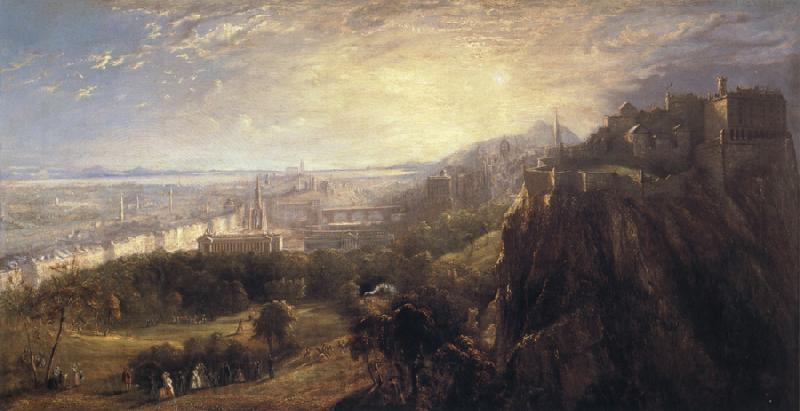 David Octavius Hill A View of Edinburgh from North of the Castle Spain oil painting art